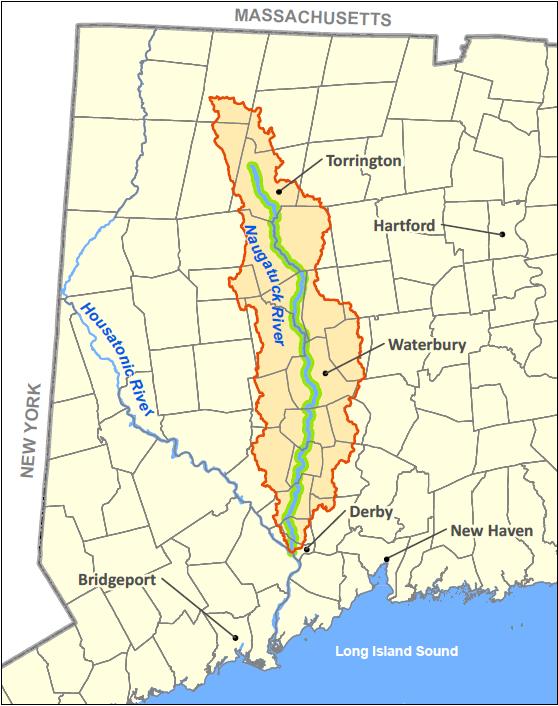 Map Naugatuck River Watershed